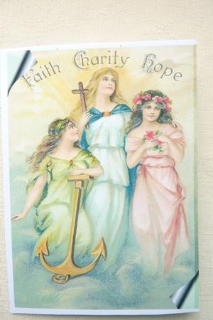 Faith, Hope, and Charity, Angels A4 by Rosina Walker