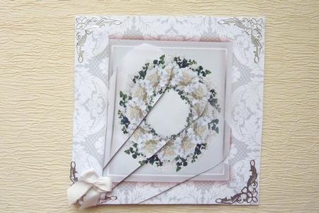 White Carnation Wreath Fan Pyramage by Rosina Walker