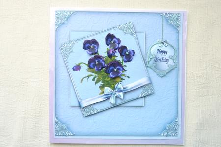 Framed Violet Pansies by Rosina Walker