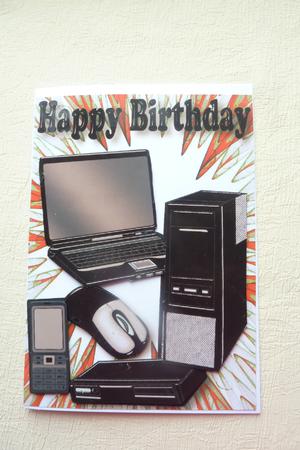 Computer Mad! in Orange/grey Abstract by Rosina Walker