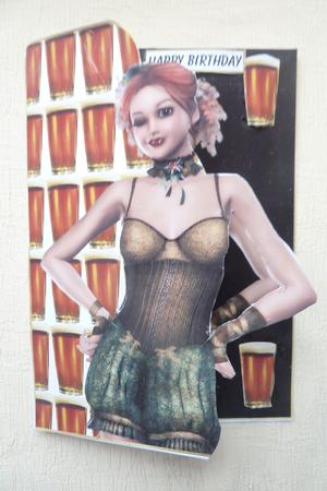 The Barmaid Envelope Card with Some 3D by Rosina Walker