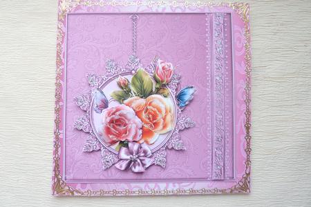 Framed Roses 6x6 Card by Rosina Walker