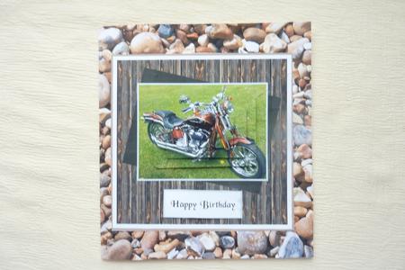 Large Square Cards Inspired Motor Bike Quick Card by Rosina Walker
