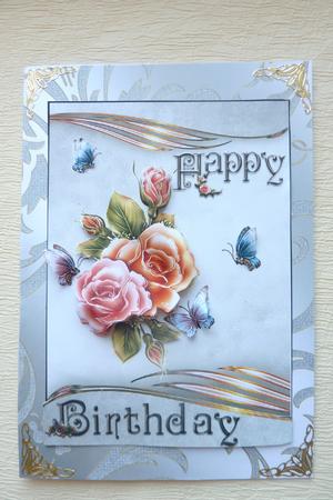 Glowing Roses Happy Birthday by Rosina Walker