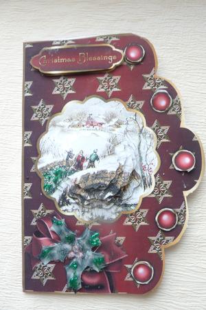Bringing Home the Tree Scallop Card Front and Shaped Pyramid by Rosina Walker
