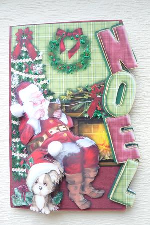 Santas List Over the Side Noel Card by Rosina Walker