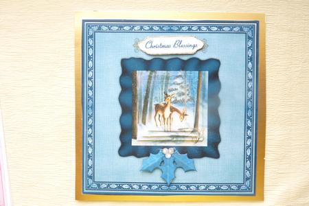 Winter Deer Card Front with Pyramage by Rosina Walker