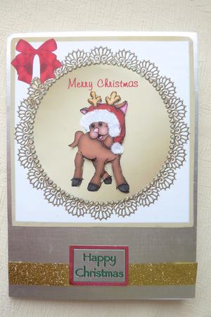 Santa Hat Reindeer by Rosina Walker