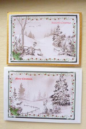 2 Christmas Toppers with Frame and Holly by Rosina Walker