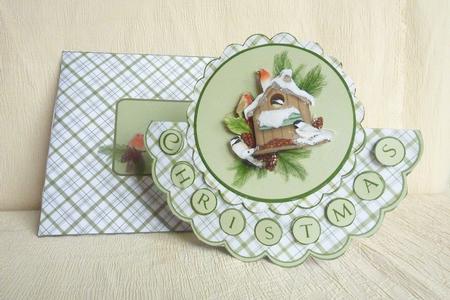 Christmas Birds Scallop Over the Edge Kit with Decoupage by Rosina Walker