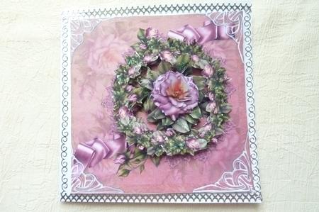 Rose Wreath Aperture Card by Rosina Walker