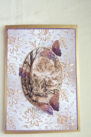 Sepia Autumn with Butterflies Decoupage by Rosina Walker