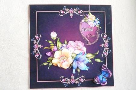 Fabulous Florals Square Card Front with Step by Step by Rosina Walker