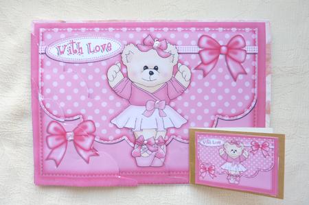 A5 Cute Ballet Teddy Scallop Corner Side Stacker by Rosina Walker