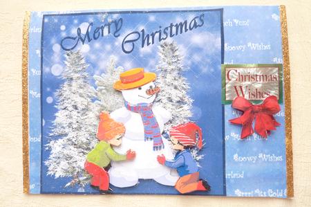 Children Making a Snowman by Rosina Walker