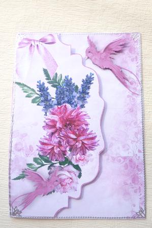 Scalloped Envelope with Birds and Flowers A4 by Rosina Walker