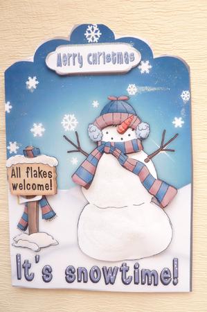 All Flakes Welcome A4 Scallop Top Card Front by Rosina Walker