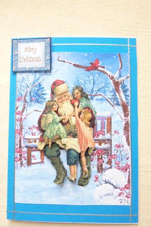 Vintage Santa on the Park Bench by Rosina Walker
