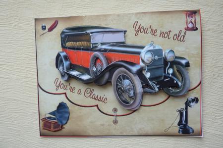 You're Not Old Vintage Car Faux Envelope by Rosina Walker