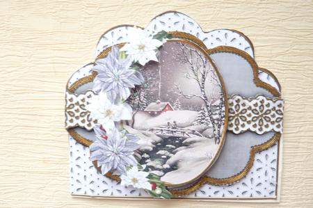 Winter Walk Grey Scallop 3D Decoupage Step by Step by Rosina Walker