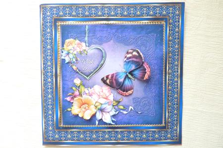 Butterfly and Blossoms Square Card Front with Step by Step by Rosina Walker