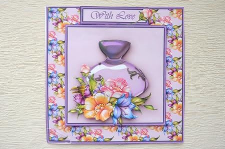 The Perfume of the Flowers 6x6 Square Card Front with Decoup by Rosina Walker