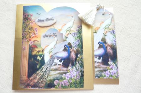 Peacocks Shaped Card by Rosina Walker