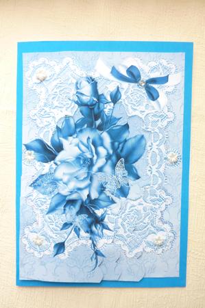 Lace and Blue Rose by Rosina Walker