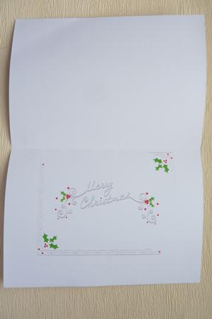 Christmas Insert Silver Holly Flourish Merry Christmas by Rosina Walker
