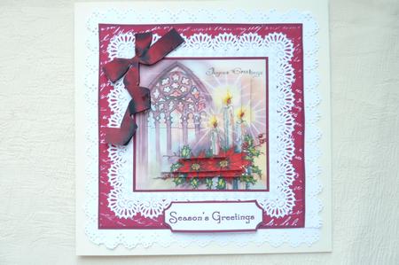 Church Window and Poinsettia by Rosina Walker