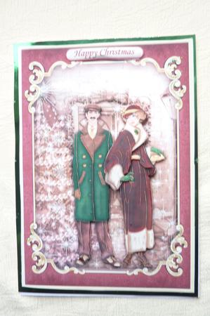 Christmas Art Deco Couple 2 Decoupage by Rosina Walker