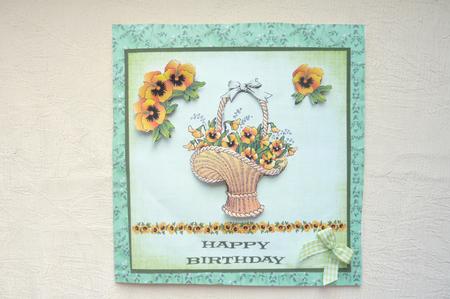 Yellow Birthday Pansies by Rosina Walker