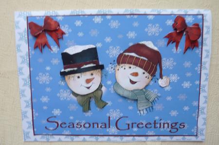 Snowmen Seasonal Greetings by Rosina Walker