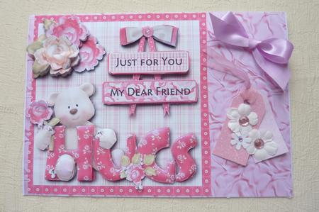 Hugs Just for You My Dear Friend Quick Card Front by Rosina Walker