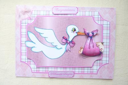 Baby Girl Quick Card by Rosina Walker