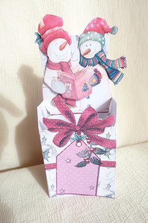 Christmas Caroling Snowmen Box Card by Rosina Walker