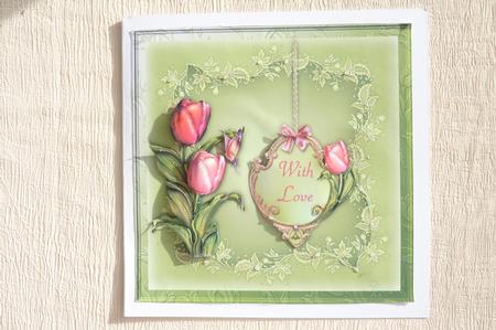 Tender Tulips Square Card Front with Step by Step by Rosina Walker