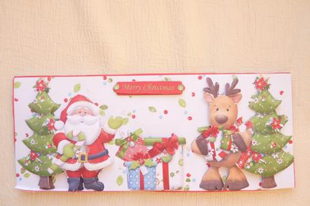Santa and His Reindeer with Gifts by Rosina Walker