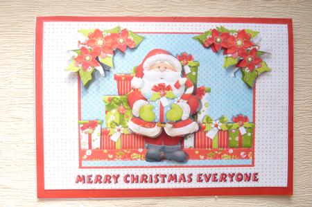 Merry Christmas Everyone Santa with Gifts by Rosina Walker