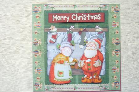 Mr and Mrs Claus Square Card Front with Step by Step by Rosina Walker