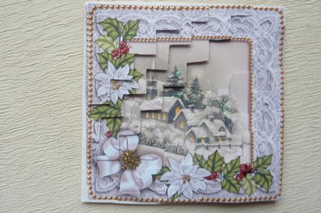 Dream Church White Poinsettia 5in Zigzag Triangle Stacker by Rosina Walker