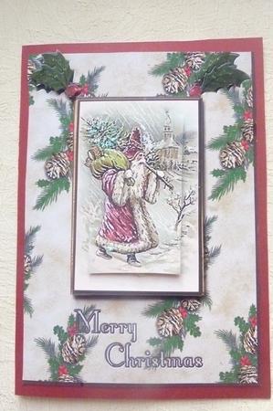 Santa on Pine Cones by Rosina Walker