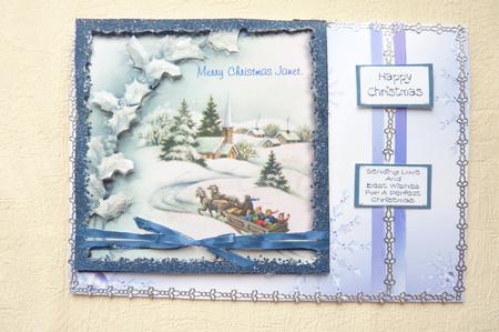 Blue Silk with Snowflakes Watercolour Background by Rosina Walker