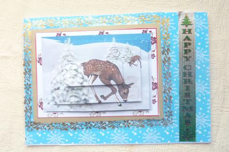 Deer Winter Scene by Rosina Walker