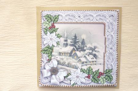 Dream Church Ice Poinsettia 5in Scallop Bottom Stacker by Rosina Walker