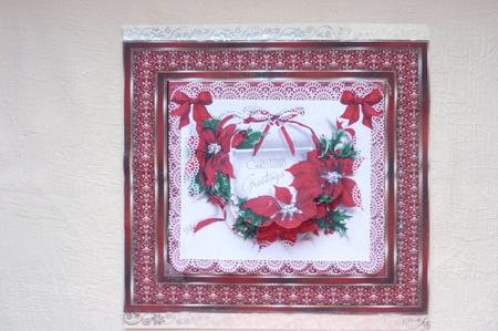 Lace with Red Poinsettias by Rosina Walker