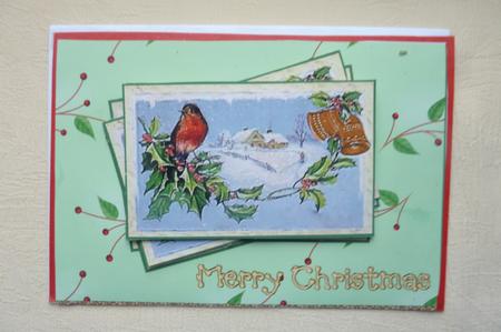 Snowy Robin Scene by Rosina Walker