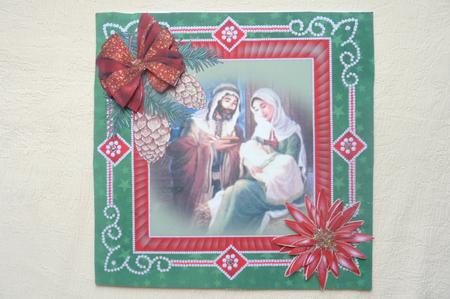 Nativity Scene Square Card by Rosina Walker