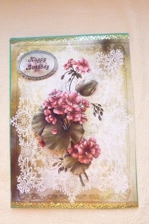 Lace and Geraniums by Rosina Walker