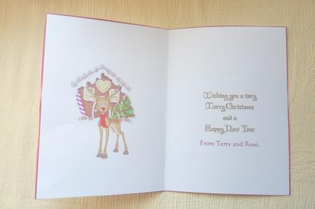 Gingerbread & Rudolf Christmas Insert by Rosina Walker